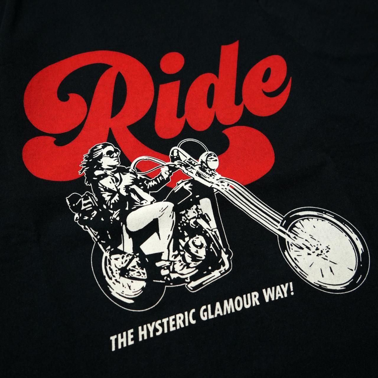 ★タグ付き★ヒステリックグラマー RIDE A MOTORCYCLE Tシャツ HYSTERIC GLAMOUR (ヒステリックグラマー)｜RIDE A MOTORCYCLE T