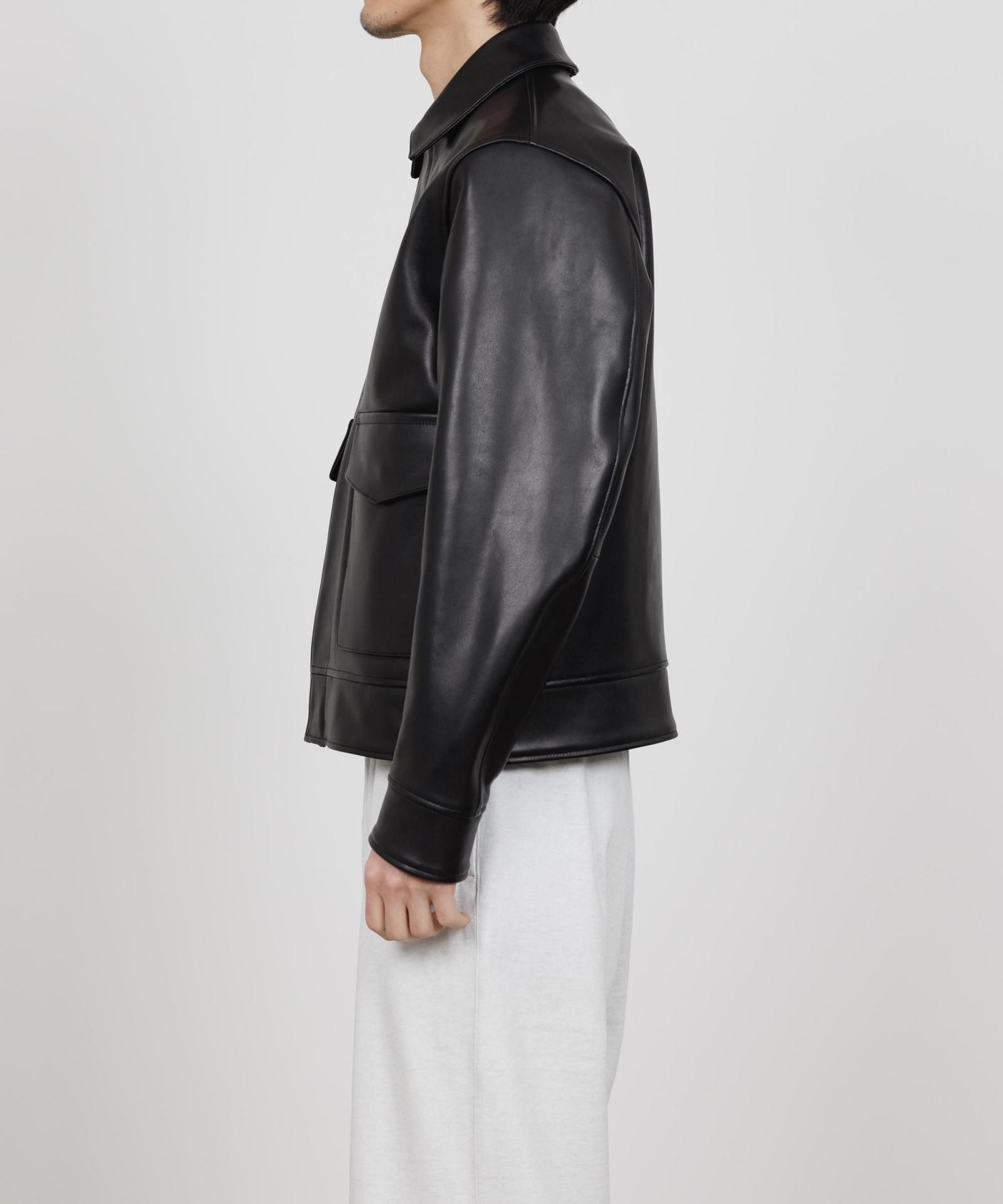 ¼ marka (ޡ)LEATHER FLIGHT JACKET BLACK -SHEEP LEATHER-
