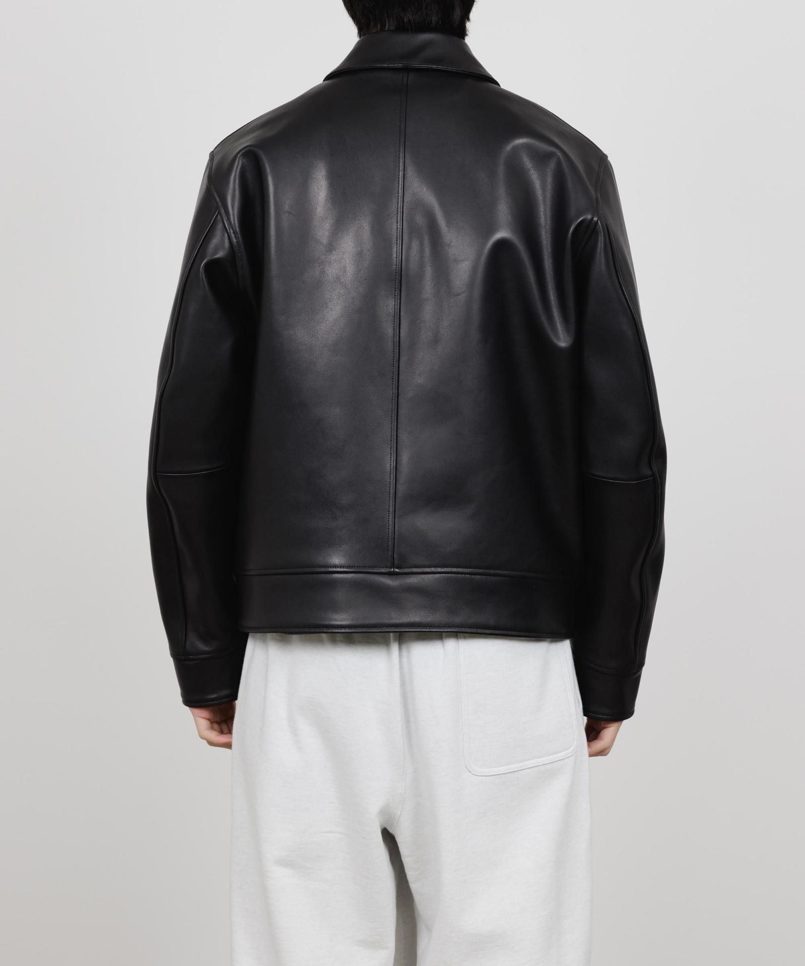 ¼ marka (ޡ)LEATHER FLIGHT JACKET BLACK -SHEEP LEATHER-

