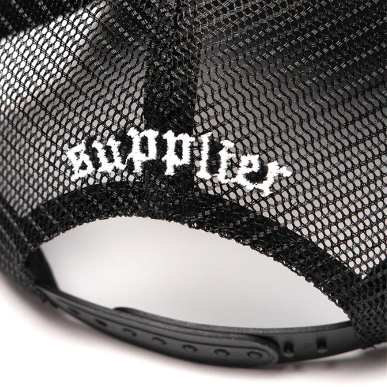 <img class='new_mark_img1' src='https://img.shop-pro.jp/img/new/icons5.gif' style='border:none;display:inline;margin:0px;padding:0px;width:auto;' />SUPPLIER (ץ饤䡼)Cross Leather Patch Mesh Cap Black