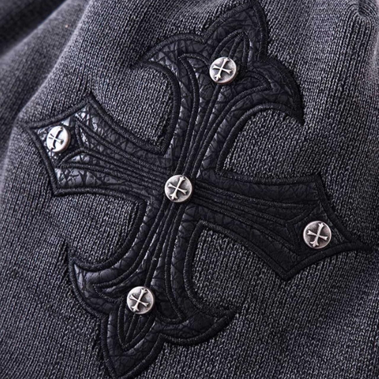<img class='new_mark_img1' src='https://img.shop-pro.jp/img/new/icons5.gif' style='border:none;display:inline;margin:0px;padding:0px;width:auto;' />SUPPLIER (ץ饤䡼)Studs Cross Leather Patch Beanie Black