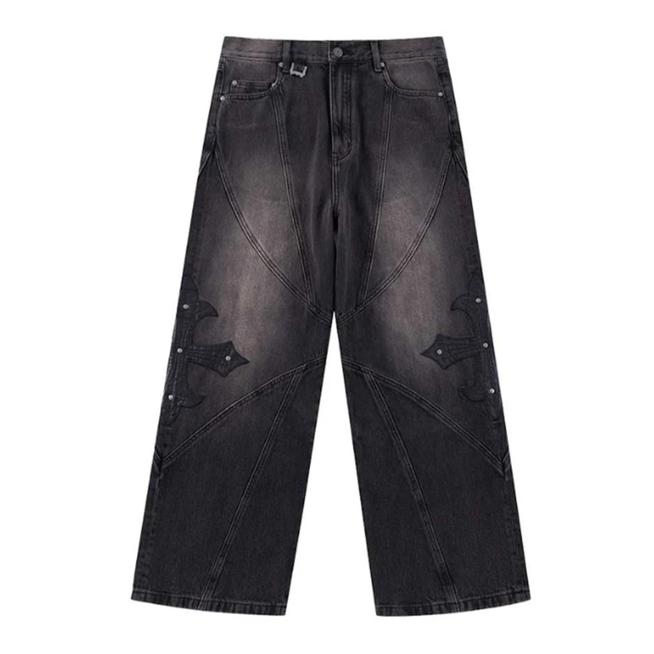 <img class='new_mark_img1' src='https://img.shop-pro.jp/img/new/icons5.gif' style='border:none;display:inline;margin:0px;padding:0px;width:auto;' />SUPPLIER (ץ饤䡼)Cross Leather Patch Baggy Denim Pants Black