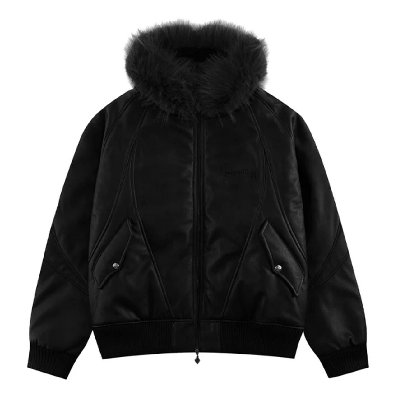 <img class='new_mark_img1' src='https://img.shop-pro.jp/img/new/icons5.gif' style='border:none;display:inline;margin:0px;padding:0px;width:auto;' />SUPPLIER (ץ饤䡼)Faux Fur Hooded Bomber Jacket Black