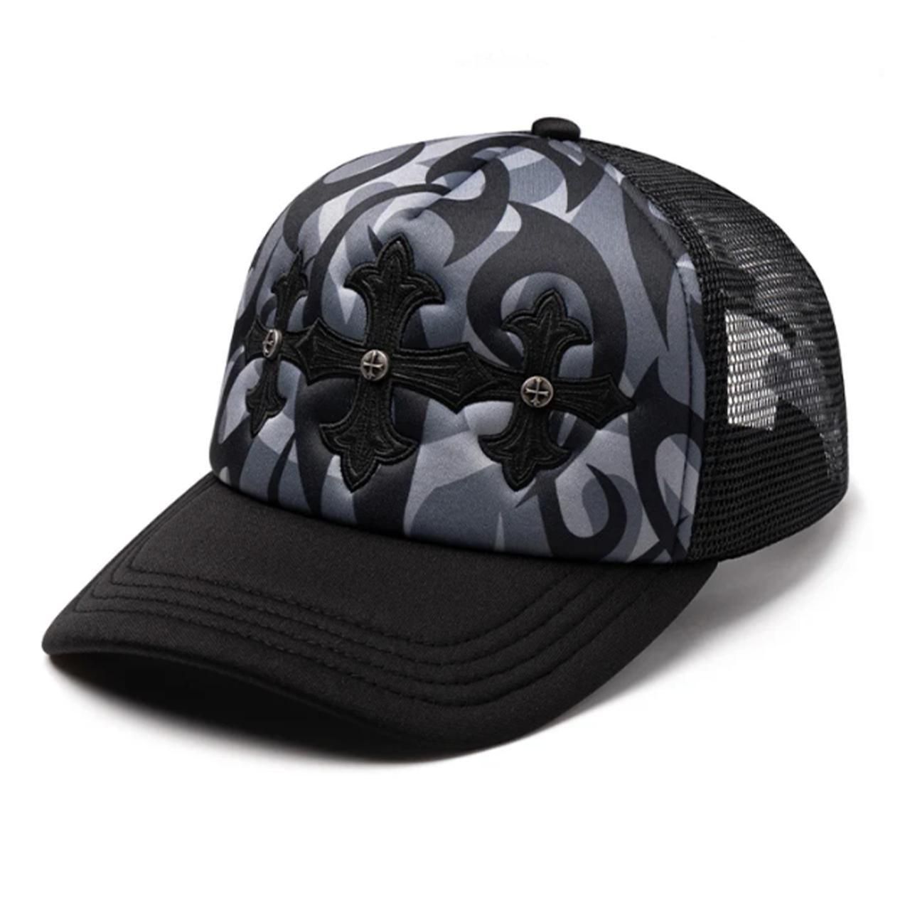 <img class='new_mark_img1' src='https://img.shop-pro.jp/img/new/icons5.gif' style='border:none;display:inline;margin:0px;padding:0px;width:auto;' />SUPPLIER (ץ饤䡼)Tribal Camo Cross Leather Patch Mesh Cap Black