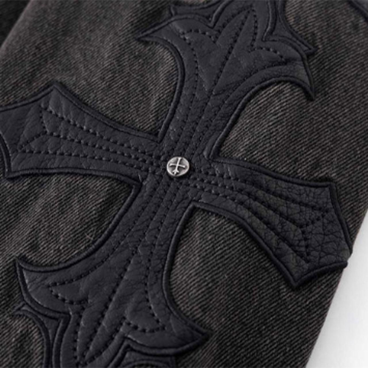 <img class='new_mark_img1' src='https://img.shop-pro.jp/img/new/icons5.gif' style='border:none;display:inline;margin:0px;padding:0px;width:auto;' />SUPPLIER (ץ饤䡼)Cross Leather Patch Denim Jacket Black