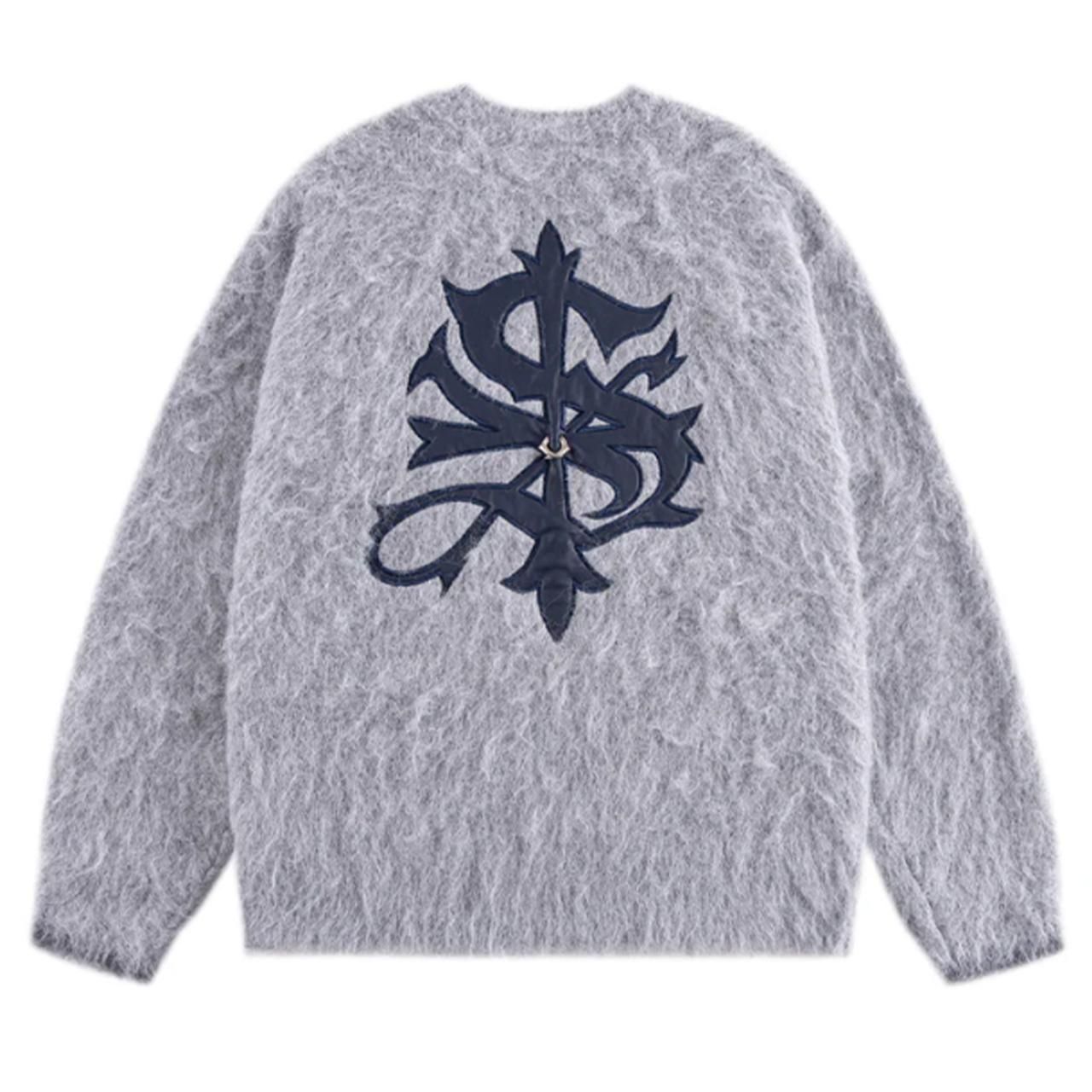 <img class='new_mark_img1' src='https://img.shop-pro.jp/img/new/icons5.gif' style='border:none;display:inline;margin:0px;padding:0px;width:auto;' />SUPPLIER (ץ饤䡼)Tribal Cross Pierced Shaggy Knit Gray