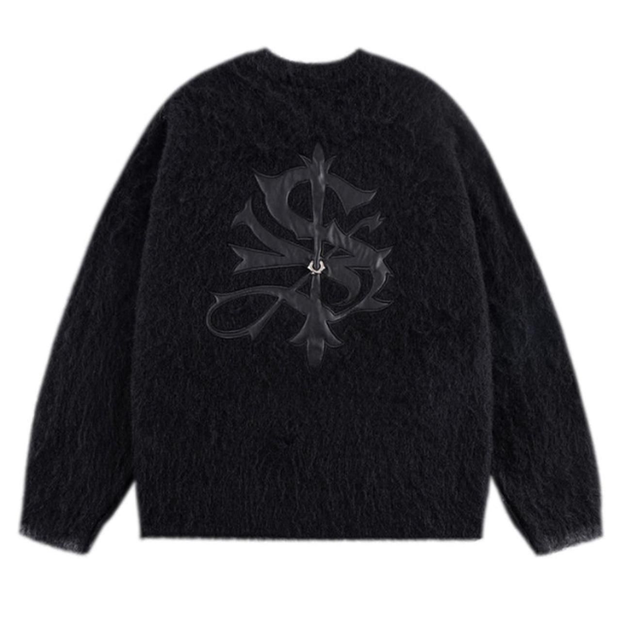 <img class='new_mark_img1' src='https://img.shop-pro.jp/img/new/icons5.gif' style='border:none;display:inline;margin:0px;padding:0px;width:auto;' />SUPPLIER (ץ饤䡼)Tribal Cross Pierced Shaggy Knit Black