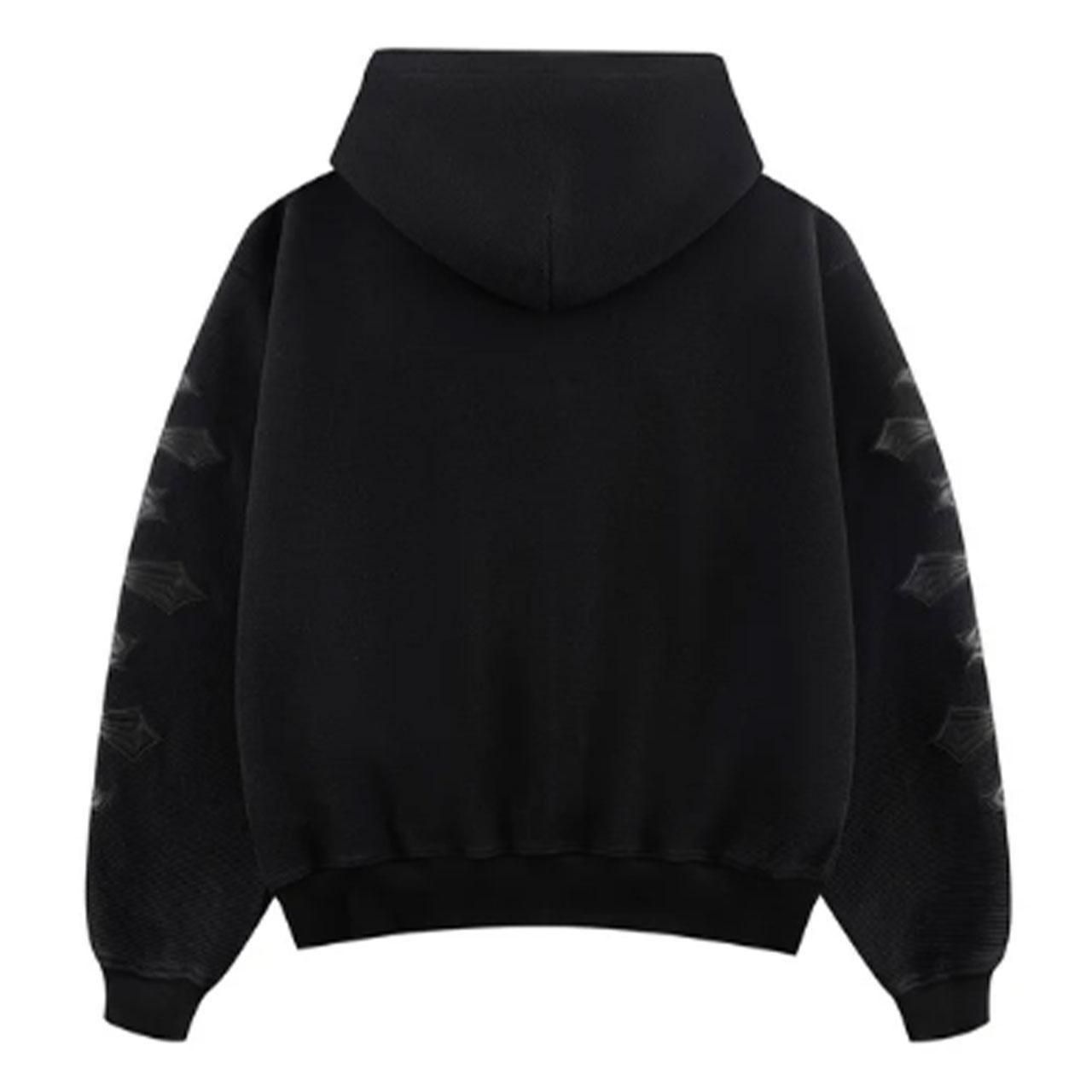 <img class='new_mark_img1' src='https://img.shop-pro.jp/img/new/icons5.gif' style='border:none;display:inline;margin:0px;padding:0px;width:auto;' />SUPPLIER (ץ饤䡼)Cross Leather Patch Thermal Zip Hoodie Black