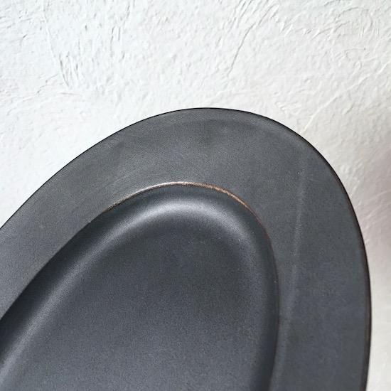 Kalonji井口裕章 オーバル深皿(M) 黒 - Rikka Knot うつわ・こま