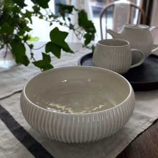 小倉夏樹 鎬(しのぎ)オーバル皿 L 白磁 【3枚】