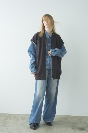 URU/ウル】ZIP UP VEST(CHARCOAL) - 「PLACE/プレイス」UNUSED、is