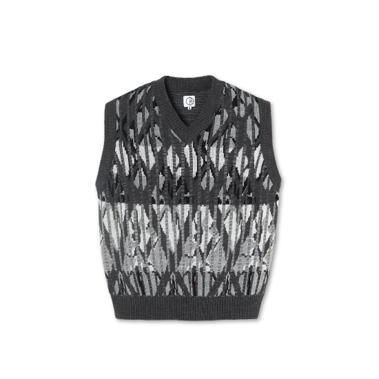 [leinwande] Cheese Knit Vest / Black