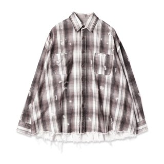<img class='new_mark_img1' src='https://img.shop-pro.jp/img/new/icons44.gif' style='border:none;display:inline;margin:0px;padding:0px;width:auto;' />JieDa/FLANNEL DAMAGE SHIRT(BROWN)