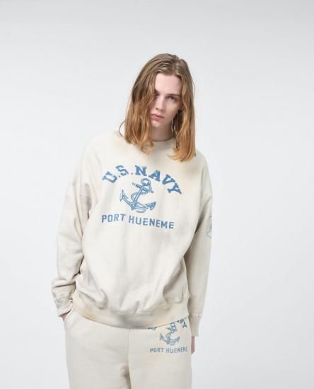 【BOW WOW】USN SEEBEES SWEATSHIRTS AGING BOWWOW/バウワウ】USN SEEBEES SWEATSHIRTS AGING - 「PLACE