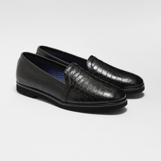 新品【BLOHM / ブローム】STORE SLIP CROCO 26.5cm BLOHM/ブローム】STORE SLIP CROCO(BLACK) - 「PLACE/プレイス」UNUSED