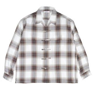 <img class='new_mark_img1' src='https://img.shop-pro.jp/img/new/icons14.gif' style='border:none;display:inline;margin:0px;padding:0px;width:auto;' />exodus/OMBRE CHECK ORIENTAL SHIRT(BROWN)