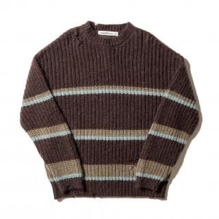 <img class='new_mark_img1' src='https://img.shop-pro.jp/img/new/icons44.gif' style='border:none;display:inline;margin:0px;padding:0px;width:auto;' />SandWaterr/ɥRESEARCHED BORDER SWEATER(BRN)