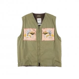 <img class='new_mark_img1' src='https://img.shop-pro.jp/img/new/icons14.gif' style='border:none;display:inline;margin:0px;padding:0px;width:auto;' />BOWWOW/Х復REMADE USN DECK VEST SUKAJAN EMB AGED