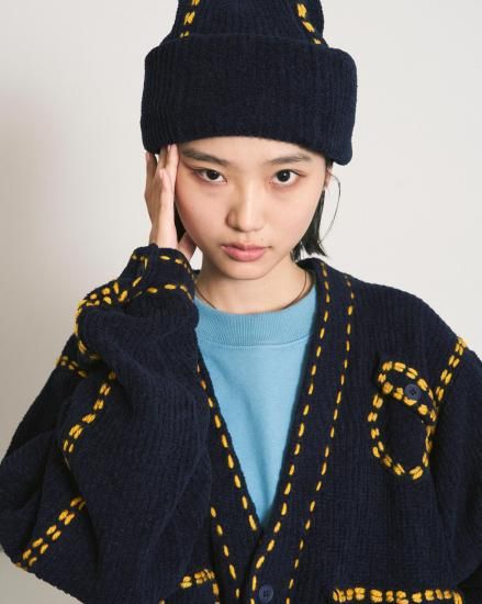 PHINGERIN/フィンガリン】PG1 POCKET CARDIGAN(NAVY) - 「PLACE