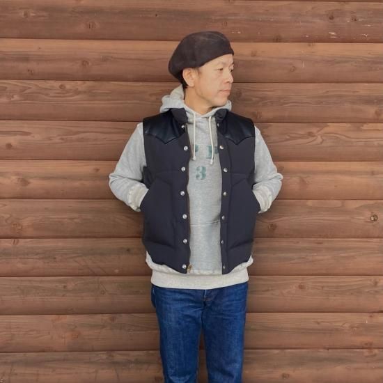 THE FLAT HEAD レザーヨーク ダウンベスト 牛革 流し入れ THE FLAT HEAD レザーヨーク ダウンベスト 牛革 流し入れ