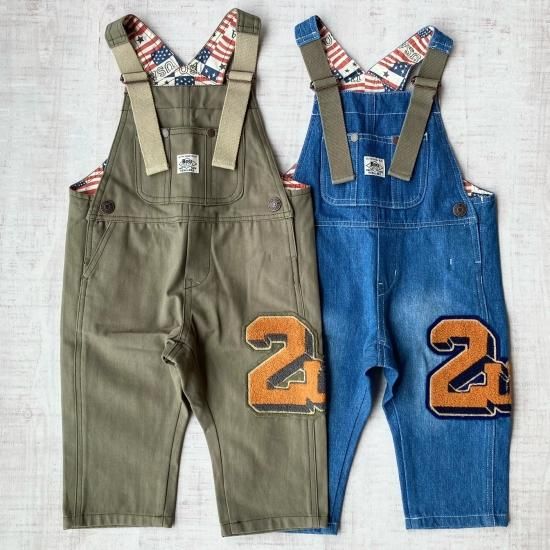キッズ【F.O.KIDS】 オーバーオール サガラ刺繍ワッペン キッズ【F.O.KIDS】 オーバーオール サガラ刺繍ワッペン