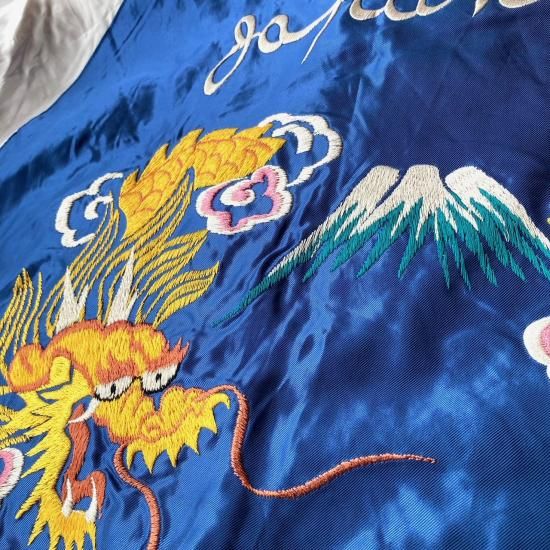 アセテートスカジャン JAPAN MAP×GOLD DRAGON 〈TT15542-119