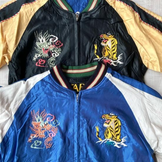 アセテートスカジャン JAPAN MAP×GOLD DRAGON 〈TT15542-119〉 - OT＆E