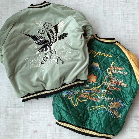 別珍スカジャン BLACK EAGLE × JAPAN MAP 〈TT15544-141 別珍スカジャン BLACK EAGLE × JAPAN MAP 〈TT15544-141