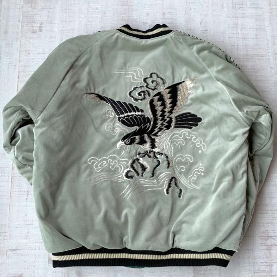 別珍スカジャン BLACK EAGLE × JAPAN MAP 〈TT15544-141 別珍スカジャン BLACK EAGLE × JAPAN MAP 〈TT15544-141