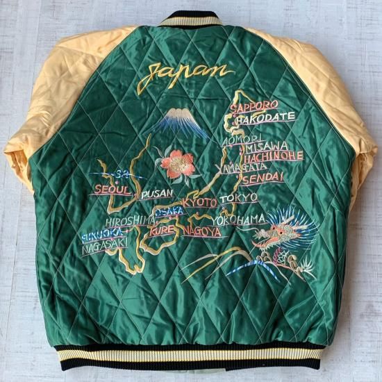 別珍スカジャン BLACK EAGLE × JAPAN MAP 〈TT15544-141