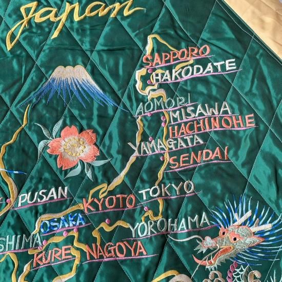 別珍スカジャン BLACK EAGLE × JAPAN MAP 〈TT15544-141 別珍スカジャン BLACK EAGLE × JAPAN MAP 〈TT15544-141