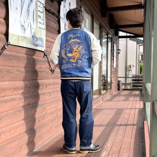 アセテートスカジャン ”WHITE TIGER×GOLD DRAGON” 〈TT15790-119