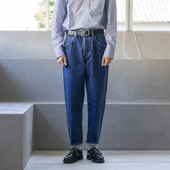 HATSKIハツキ Loose Tapered Denim UsedBlue