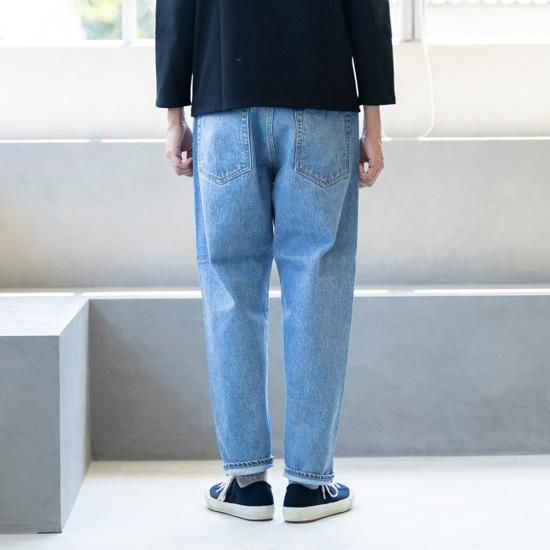HATSKI Loose Tapered Denim Used ”Ice Blue”［アイスブルー