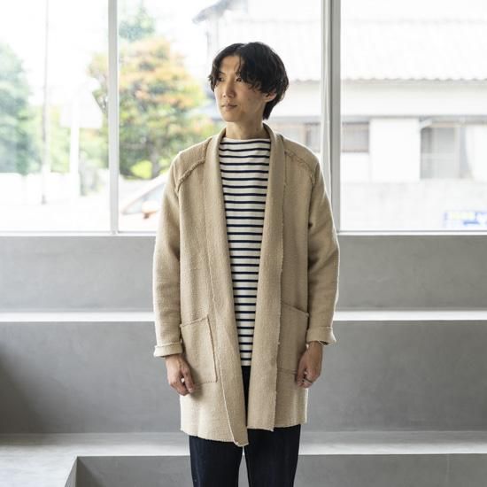 再入荷商品 MITTAN OCガラ紡ロングジャケット（草木染）［胡桃］ Maiden - トップス