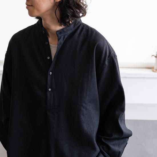 MITTAN ［SH-143］綾織絹麻プルオーバーシャツ 2色展開 - Maiden Voyage