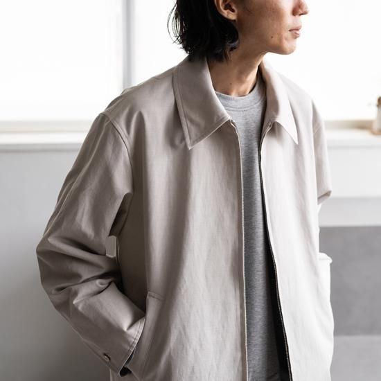 公式通販 - 人気アイテム多数 Cale COTTON LINEN TWILL ZIP JACKET ”GREIGE”［グレージュ ジャケット・アウター
