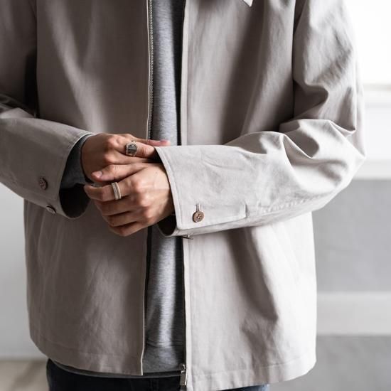 Cale COTTON LINEN TWILL ZIP JACKET ”GREIGE”［グレージュ