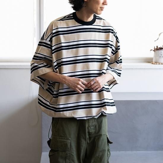 トップス is-ness BALLOON BORDER LONG SLEEVE SHIRT is-ness BALLOON BORDER LONG SLEEVE T-SHIRT | MA