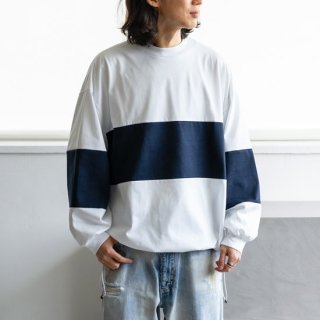 <img class='new_mark_img1' src='https://img.shop-pro.jp/img/new/icons13.gif' style='border:none;display:inline;margin:0px;padding:0px;width:auto;' />is-ness　BALLOON COLOR BLOCK LONG SLEEVE T-SHIRT ”WHITE×NAVY”［ホワイト×ネイビー］