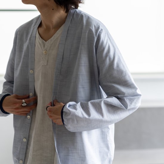 KIMURA　narrowing cardigan ”blue check - CANCLINI”［ブルーチェック］ - Maiden Voyage