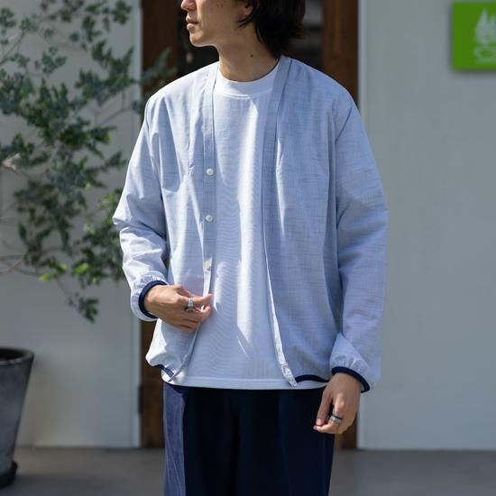 KIMURA narrowing cardigan ”blue check - CANCLINI”［ブルー