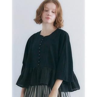 MAGALI ピンドットリネン&コットン・アンティーク・ブラウス