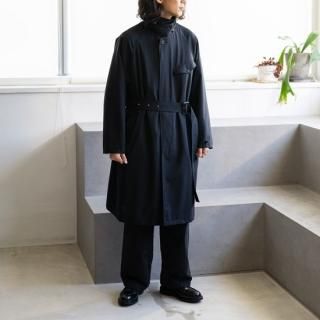 TOHNAI　DRY WOOL POPLIN BELTED COAT ”BLACK”