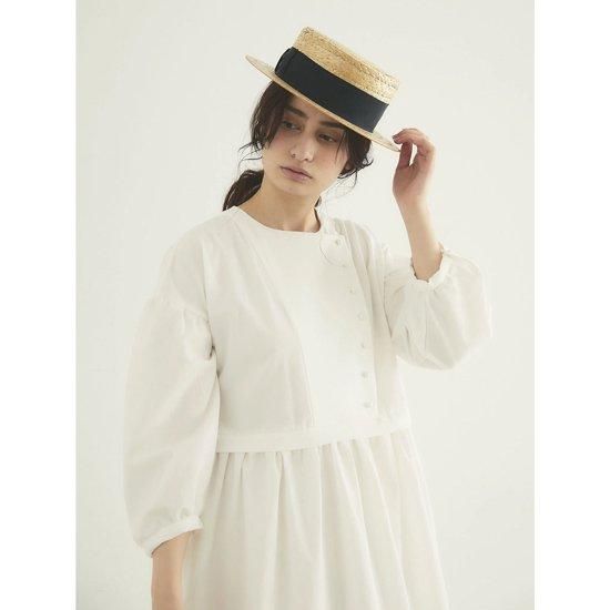 MAGALI オールドコットン・サイドボタン・ワンピース［ホワイト