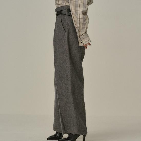 パンツ ANCELLM 25aw SHRINK WOOL WIDE SLACKS SHRINK WOOL WIDE SLACKS(GRAY) – ANCELLM