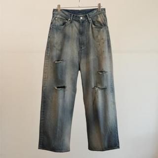 ANCELLM　DAMAGE WIDE 5P DENIM PANTS　2色展開