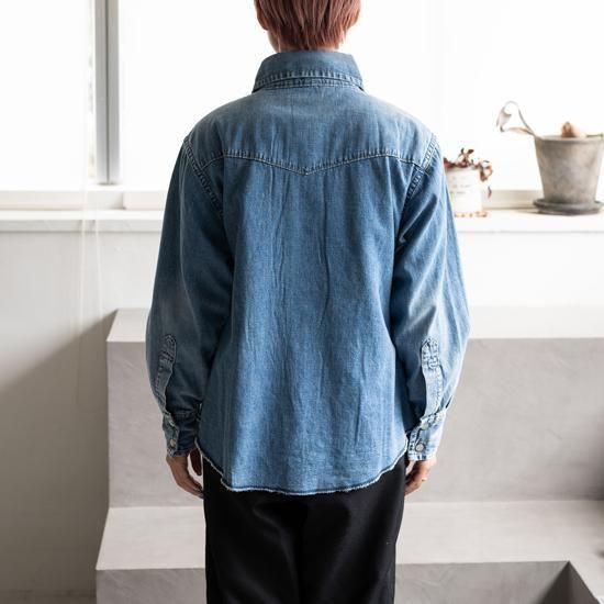 KOOKY ZOO JUVENILE DENIM WESTERN SHIRT（WASHED） ”BLUE
