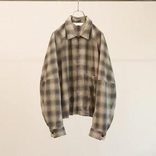 ANCELLM　OMBRECHECK SHORT ZIPUP SHIRT　2色展開