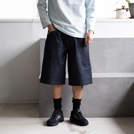 新品NAM HORN DENIM - HAKU GALACTIC バギーショーツ NAM HORN DENIM - HAKU GALACTIC バギーショーツ